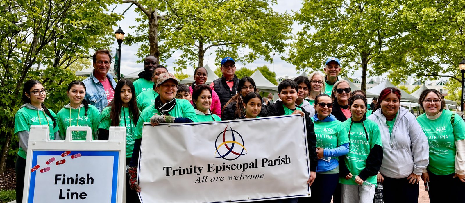 Trinity members at a community walk (photo from the parish's current website)